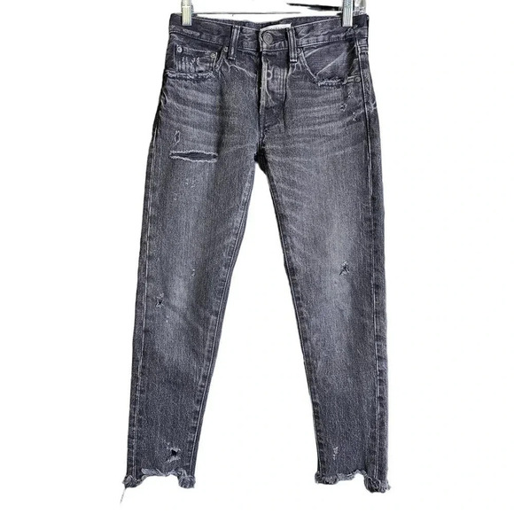 MOUSSY VINTAGE Kelley Tapered Denim Jeans Black Size 24 - Picture 5 of 9